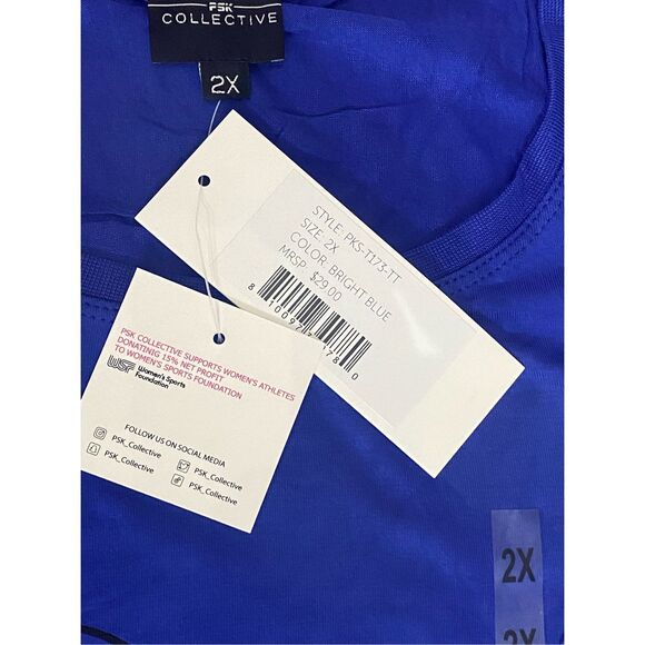 PSK Collective Pink & Blue Workout Athletic Shirts Set Of 2 Women’s Sz 2X - Picture 4 of 6